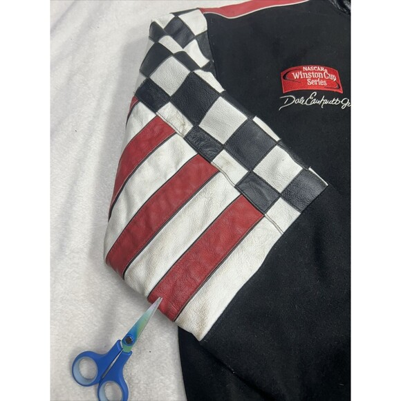 Vtg Dale Earnhardt Jr Bud Racing Reversible Leather Jacket Size XL Jeff Hamilton - Picture 3 of 13